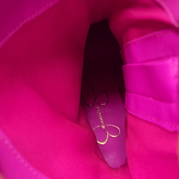 Jessica Simpson Paredisa Rhinestone Fringe Cowboy Booties Pink Nwot Size 6.5 - Picture 6 of 11